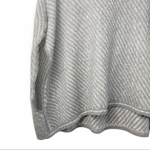 Lovestitch Grey & White Angora Wool Blend Turtle Neck Open Sleeve Poncho - Picture 5 of 8